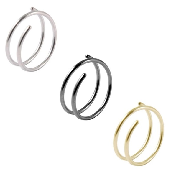 Jewelry New Stainless Steel Nose Ring Doublr Hoop 3 Pc Set Poshmark